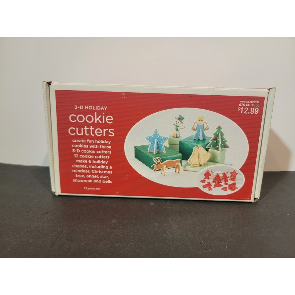 12 Vintage Target 3-D Holiday Cookie Cutters Christmas Tree Reindeer Angel Set